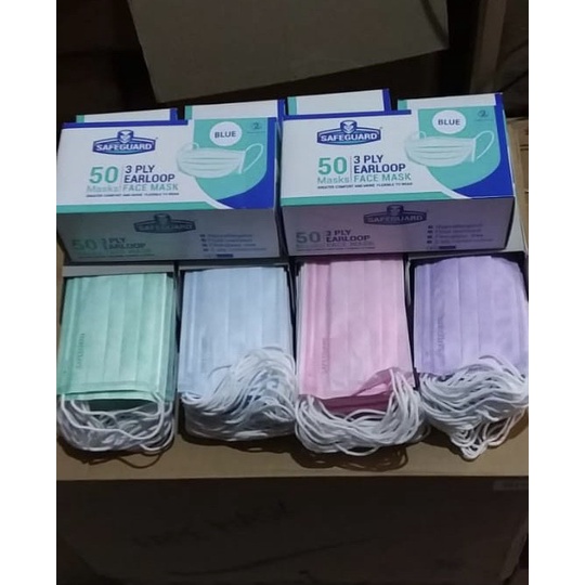 Masker SAFEGUARD Earloop 3ply isi 50 pcs Original