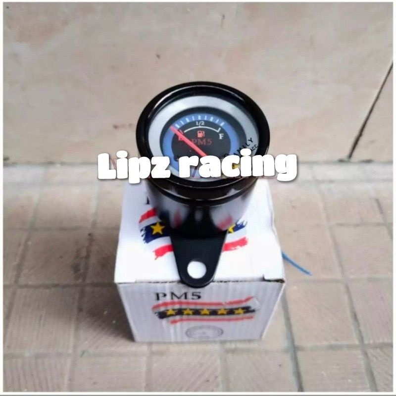 Speedometer amper bensin led jarum/ Fuel meter bensin analog led body crome