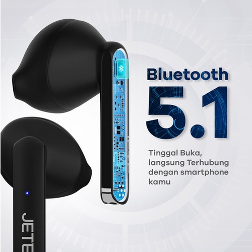 TWS Earbuds Headset Bluetooth JETE T10 - Bluetooth 5.1 - Garansi 2 th