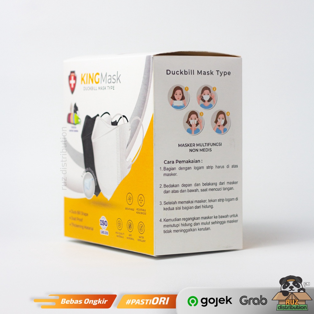 KING MASK Duckbill Earloop 1 BOX Isi 25 PCS - KINGMASK Duckbill