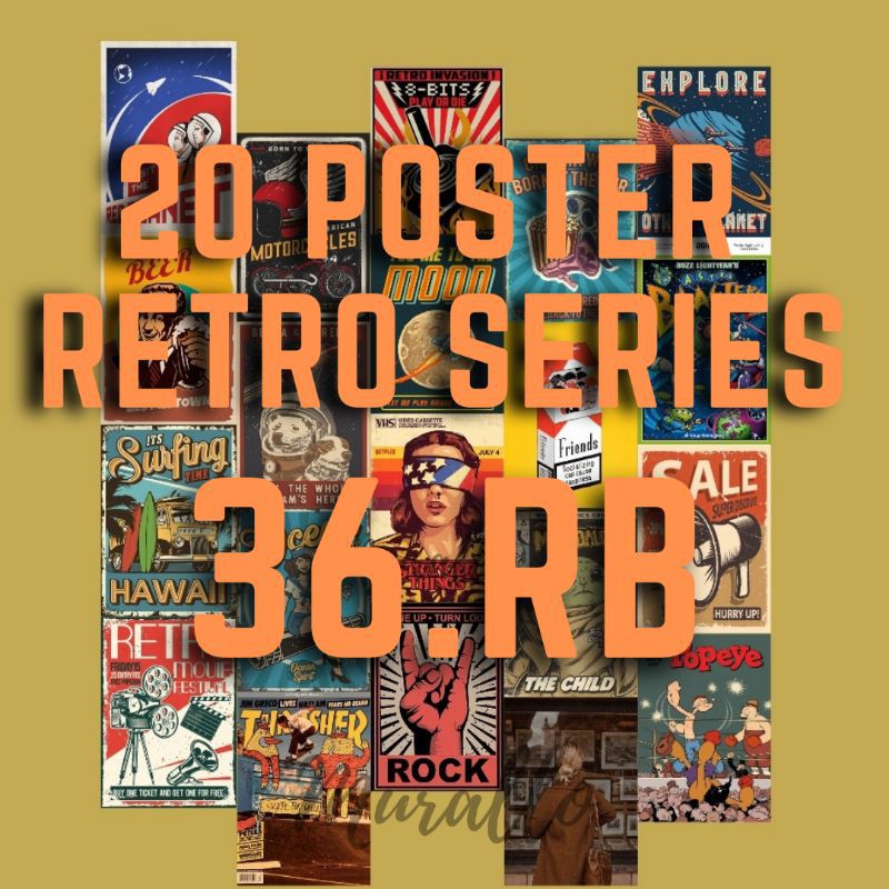 [20 PCS] POSTER RETRO POSTER AESTHETIC VINTAGE SERIES COLLAGEKIT WALL DECOR CUSTOM POSTER