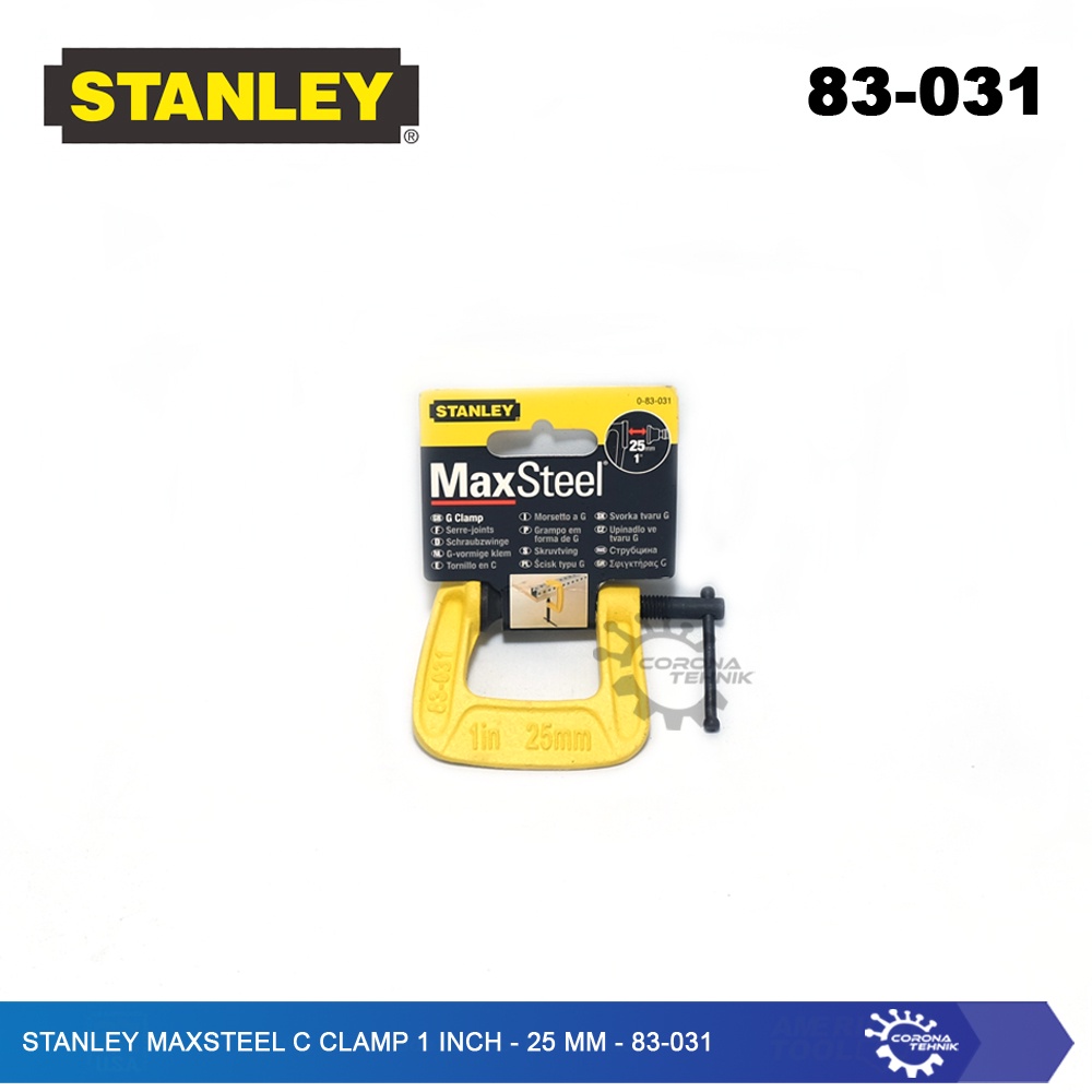 83-031 - Stanley MaxSteel C Clamp / G Clamp 1 Inch - mm