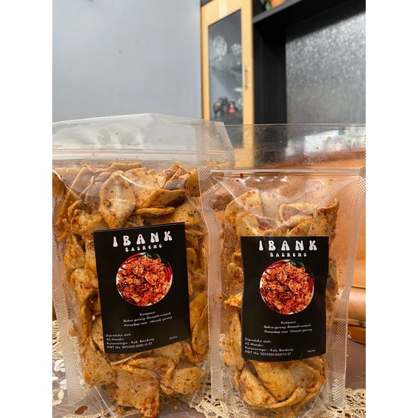 

Basreng Ibank Rasa Pedas dan Original extra daun jeruk