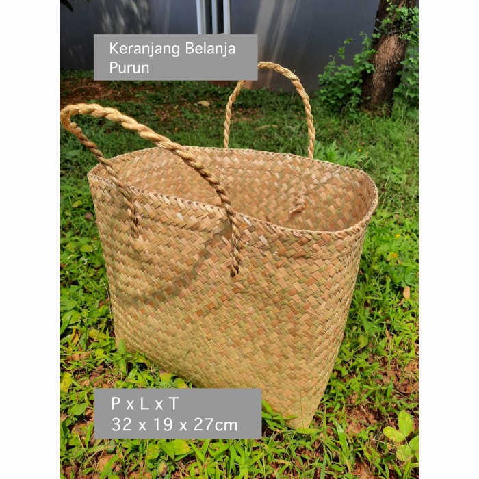 

✨ BISA COD ✨ Tas Purun / Tas Anyaman Purun / Kerajinan Tas Purun Hampers E26 - Natural