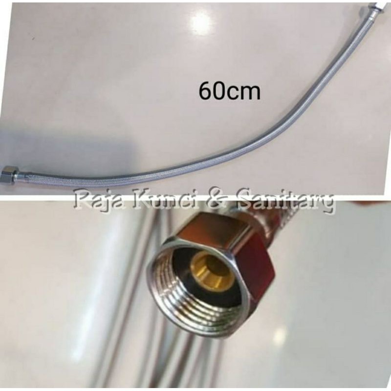 Selang Flexibel Anyam 30cm/40cm/50cm/60cm/80cm/100cm(DINGIN)/Selang Wastafel/Water Heater/Kloset