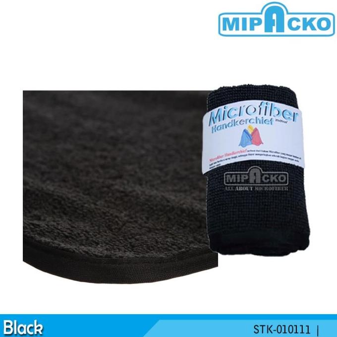 Termantab] Lap Handuk Sapu Tangan Microfiber Hitam Mipacko