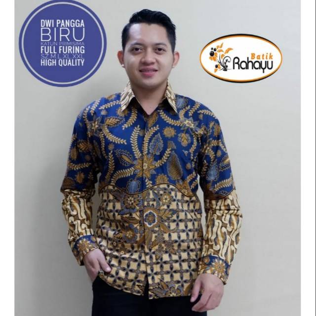 Kemeja Batik Pria Lengan Panjang/Pendek DWI PANGGA BIRU