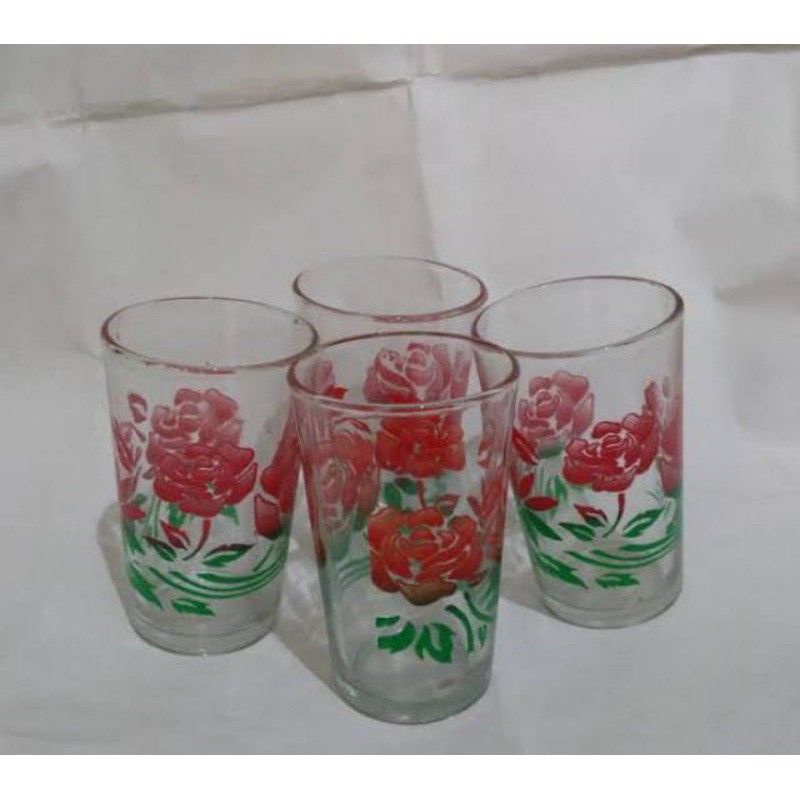 Gelas Kembang Kedaung / Gelas kopi motif kembang