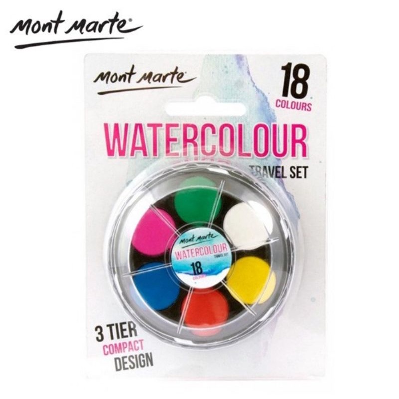 

MONT MARTE WATERCOLOR TRAVEL SET 18 COLORS