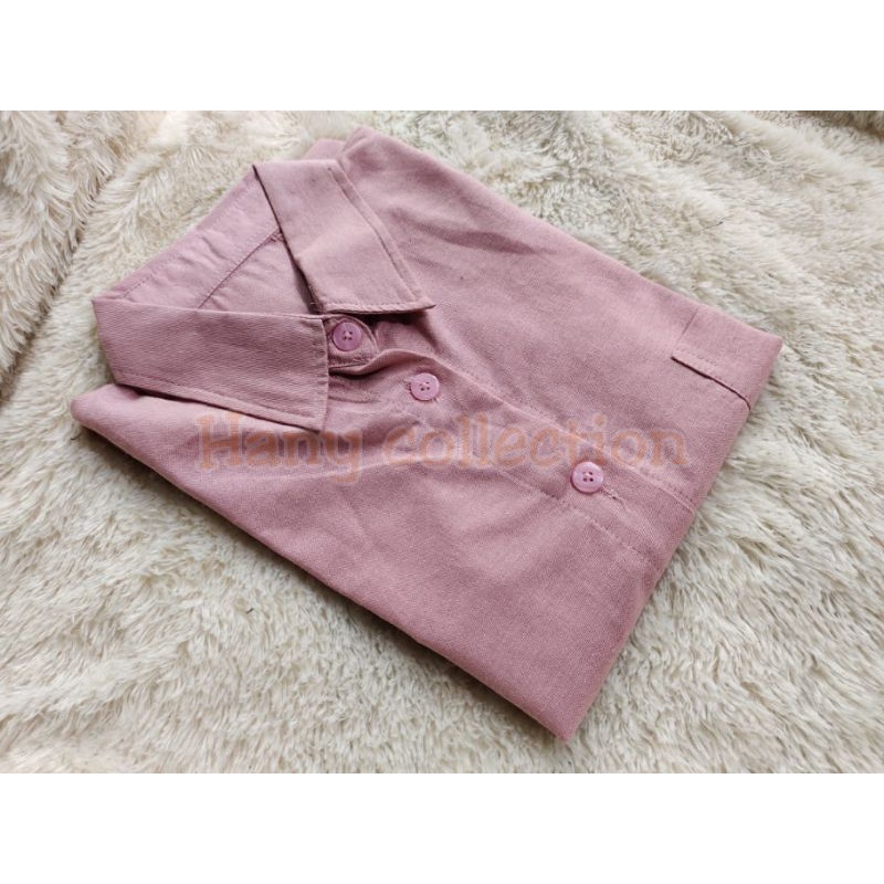 KEMEJA LENGAN PANJANG//LEA SHIRT KEMEJA OVERSIZED// Misty Long Shirt Kemeja Wanita-Dasty pink
