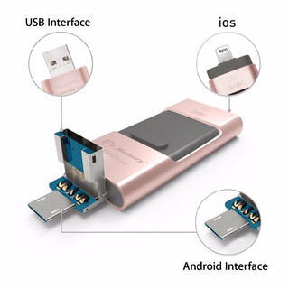 [Ready Stock]3 in 1 Memory Stick Flash Drive USB i-Flash OTG Metal untuk Android / iPhone / iPad / PC