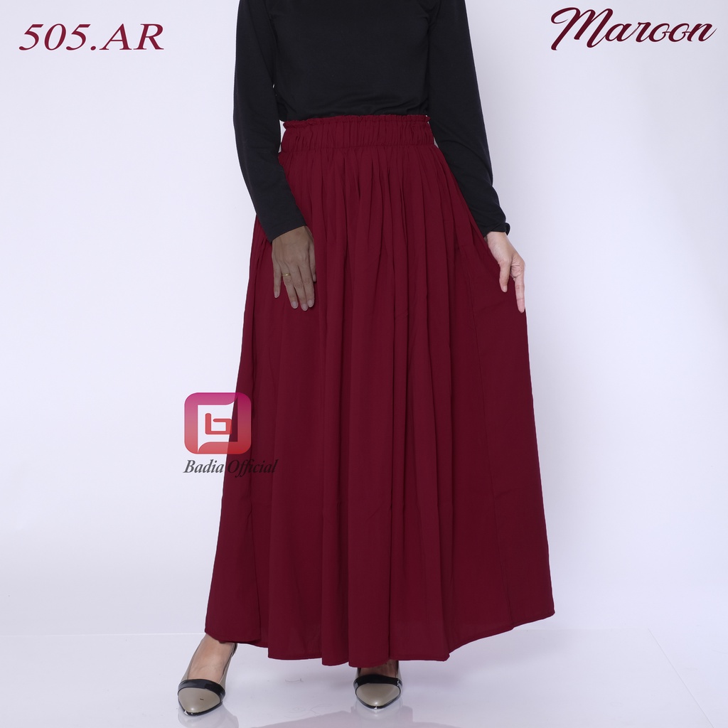 rok payung flare kembang polos lycra katun tebal bisa jumbo wanita premium