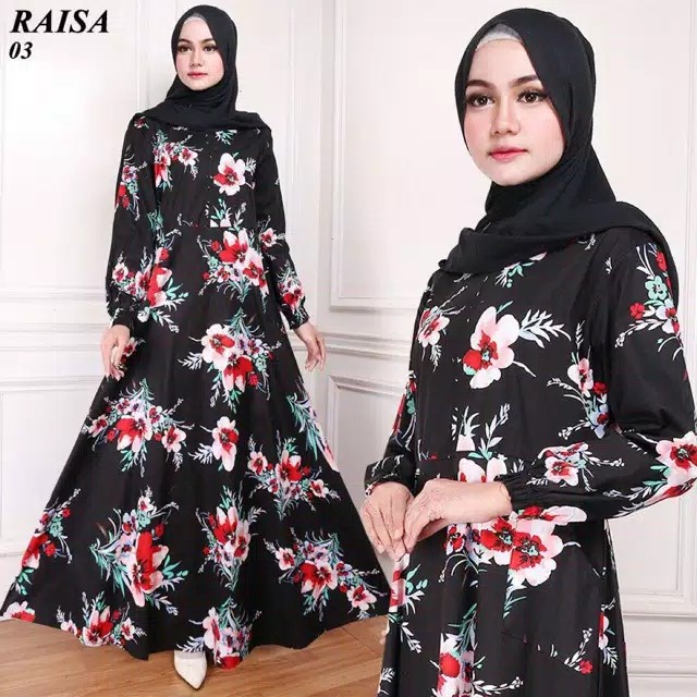 Toko Baju Gamis Dress Polos Remaja wanita Indah Lebaran Muslim - Navy
