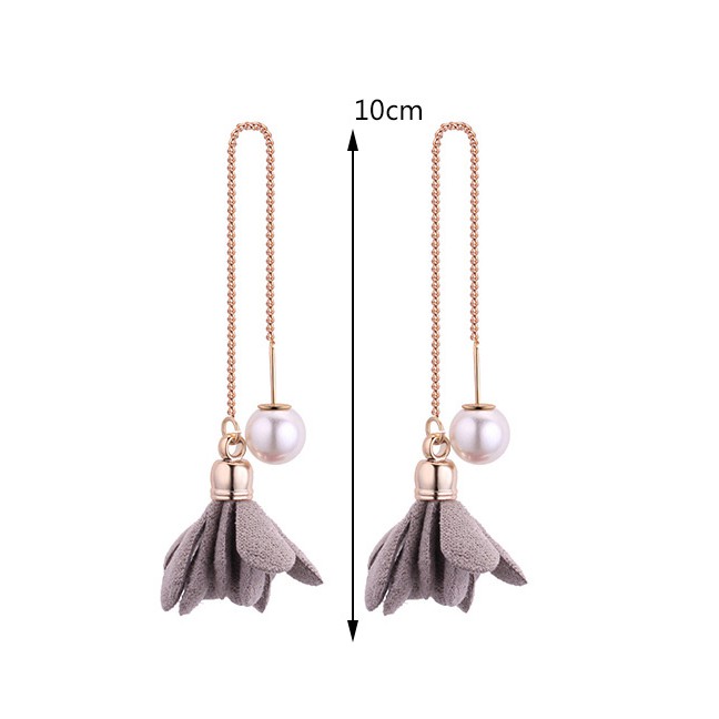 LRC Anting Tusuk Fashion Flower Shape Decorated Earrings