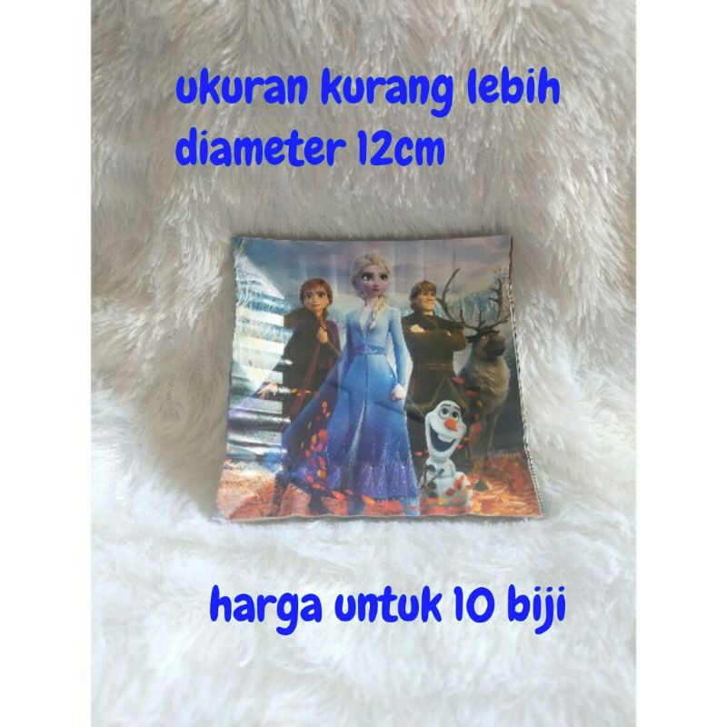 piring kertas kue cake ulang tahun happy birthday hbd ultah karakter frozen elsa ana