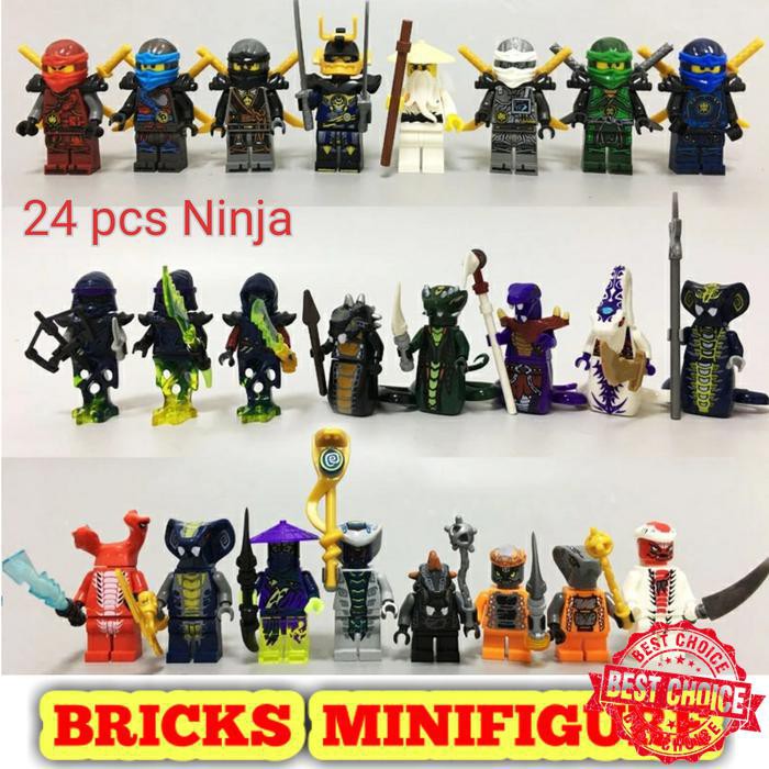 Saaallle Minifigure 24 Ninja ninjago master wu Kai Samurai Mr.E garmadon Killow