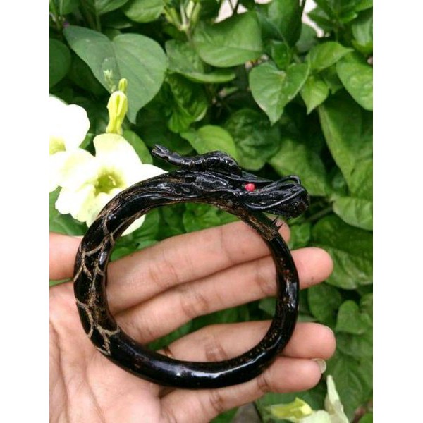GELANG AKAR BAHAR UKIR NAGA BAHAN LENTUR