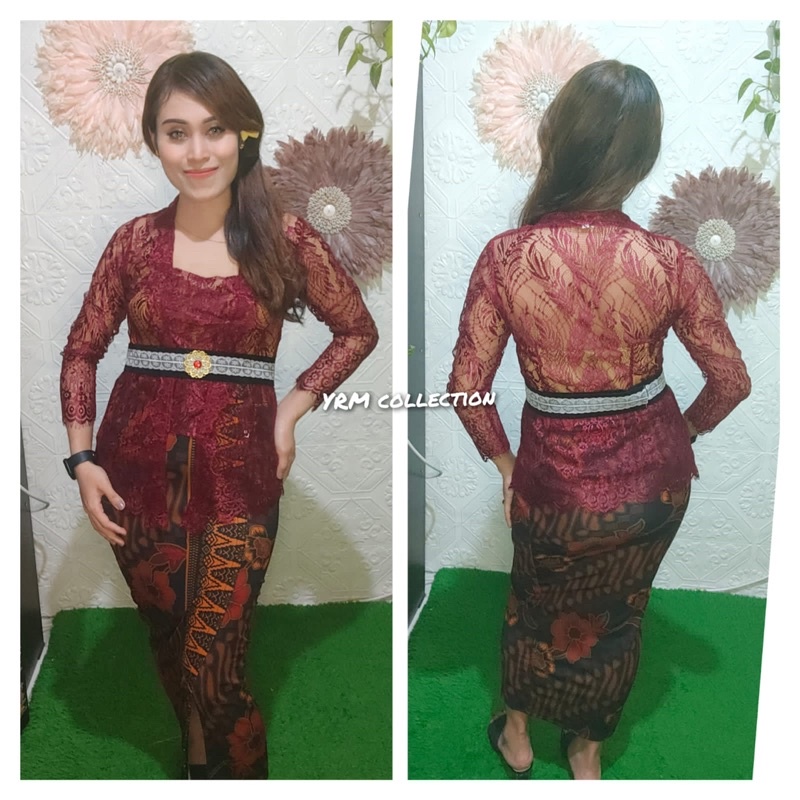 set kebaya jadi semi metalic glossy