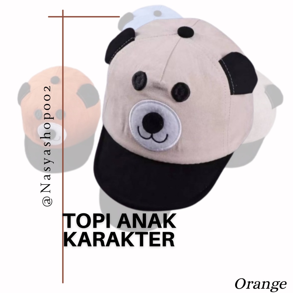 Topi Anak Karakter Motif Bear Topi Baby Laki Laki Perempuan 0-3 Tahun Topi Bayi Lucu Topi Kids Topi 