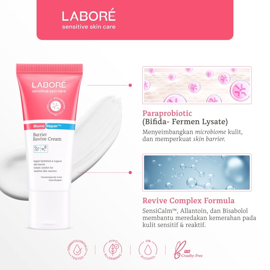 ★ BB ★ LABORE Biome Repair Barrier Revive Cream 10ml - 50ml - Krim Pelembab Kulit Sensitif