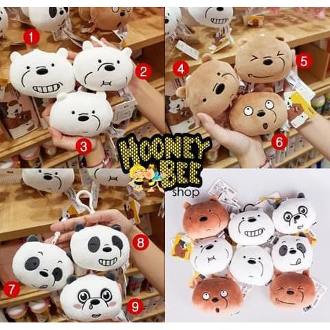 Miniso Boneka We Bare Bears Gantungan Kunci Hiasan Cute Plush Charm