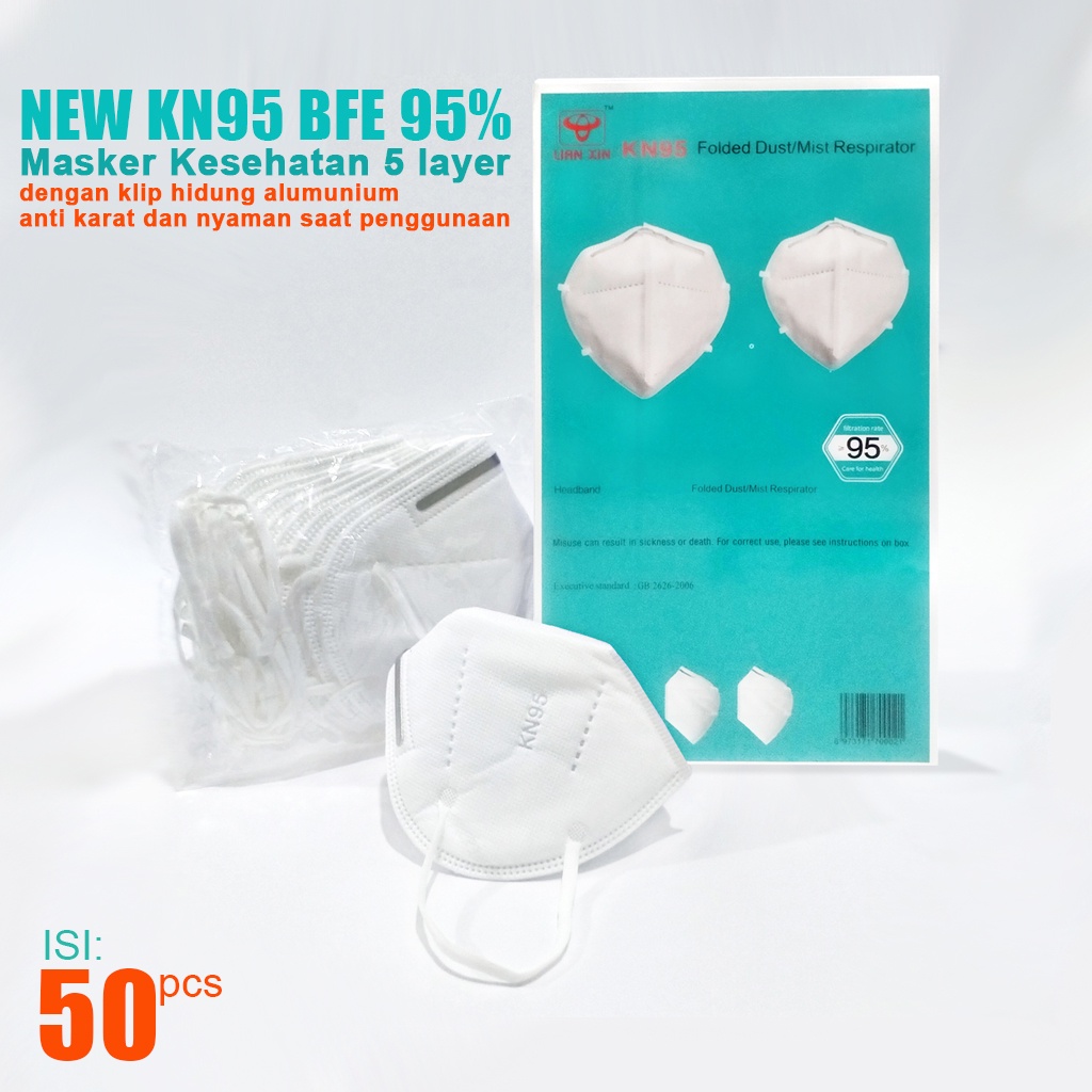 Disposable mask KN95 50pcs/box Masker KN95 5ply 5layer isi 50 pcs Masker  KN 95 5ply Mask K N95