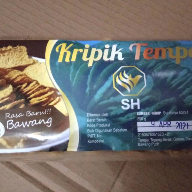 

Kripik Tempe SH rasa bawang.. 250gr.. Gurih&Lezat