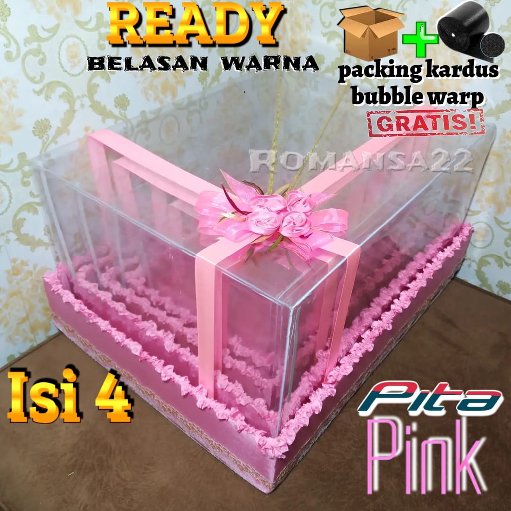 Younger_Shop Kotak Seserahan Box Hantaran Pernikahan Isi 4/6 Tempat Parsel Tutup Mika Lebih Dari