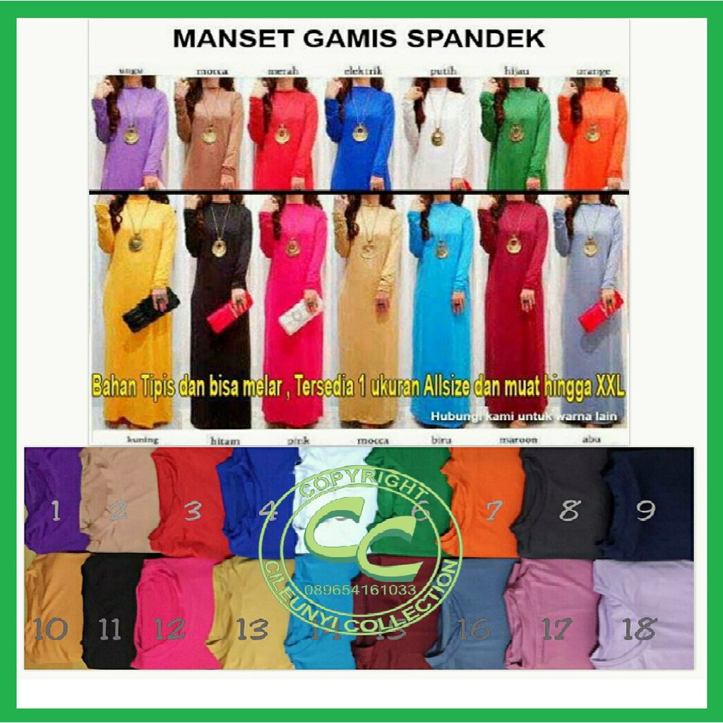 Mangset Gamis Spandek Manset Lengan Panjang