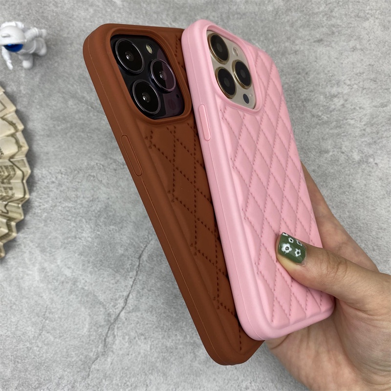 Soft Case Silikon Motif Lingge Untuk IPhone 11 12 13 Pro X XR XS MAX