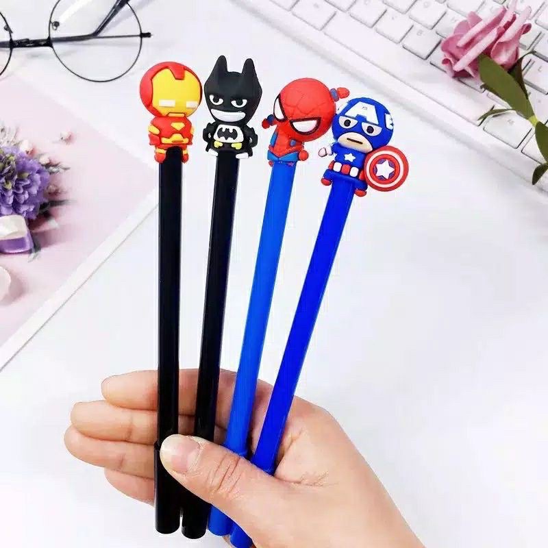 

Pulpen PENA SUPERHERO AVENGERS full body alat tulis stationary IRONMAN SUPERMAN BATMAN spiderman