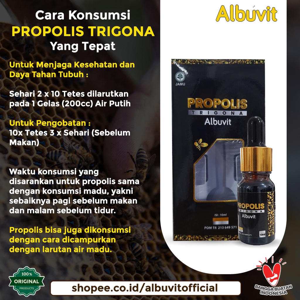 Albuvit - PROPOLIS TRIGONA 10ml Original Suplemen Kesehatan BPOM HALAL