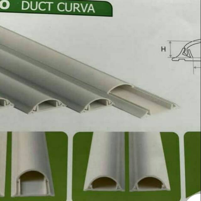 Kabel Duct Lantai Oval 1M 10x35 + Double Tape