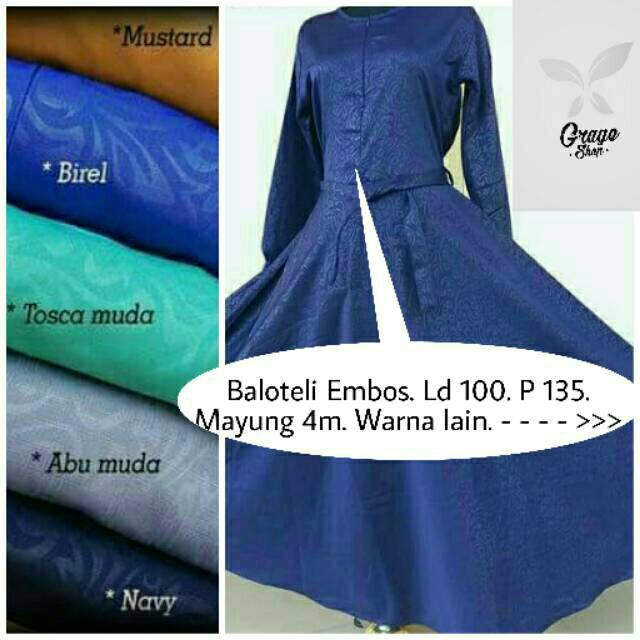 Gamis baloteli embos meli good quality umbrella