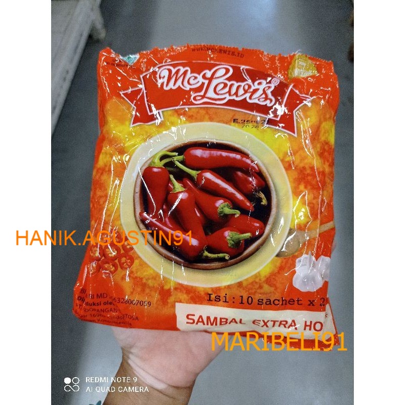 

Saus Sambal Ekstra hot Sachet isi 10 / Mc Lewis / Saos sambal Maribeli91