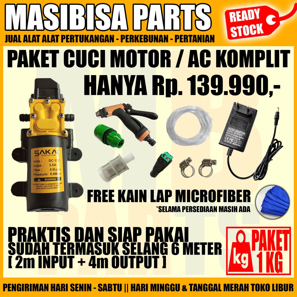 PAKET CUCI MOTOR / CUCI AC / JET WASH 1K GUN / MESIN STEAM DINAMO PUMP