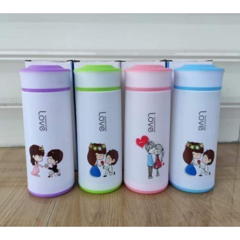 [BISA COD] Botol minum mini / tumble pure love mini / botol air minum kaca 300ml