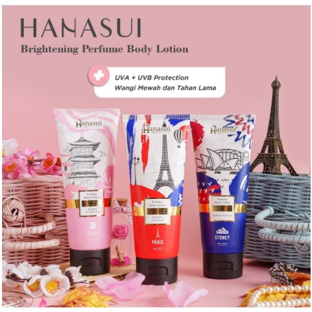 ✨SHASYA✨ HANASUI BODY LOTION PARFUM PARIS SIDNEY TOKYO 180 ML BRIGHTENING SKIN