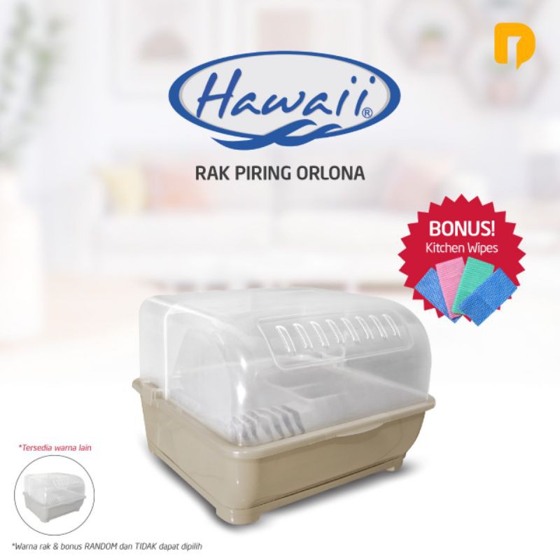 Rak Piring Plastik - Rak Piring Orlona + BONUS Kitchen Wipes