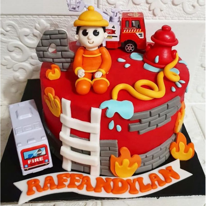 

Kue Pemadam Kebakaran - kue ulang tahun - kue tart - kue ultah - kue pemadam