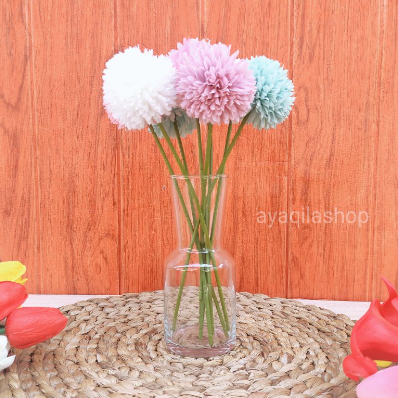 Jual VAS BUNGA KACA AGROZA TALI RAMI / VAS MINIMALIS AESTHETIC ...