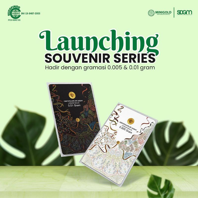 Souvenir series MiniGold emas 24 karat logam mulia ukuran 0,005 gram dan 0,01 gram
