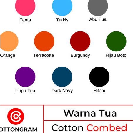 ✵ Kain kaos bahan kaos katun cotton combed 24s & 30s - wrn tua per meter - Klik Warna, 30s ♧