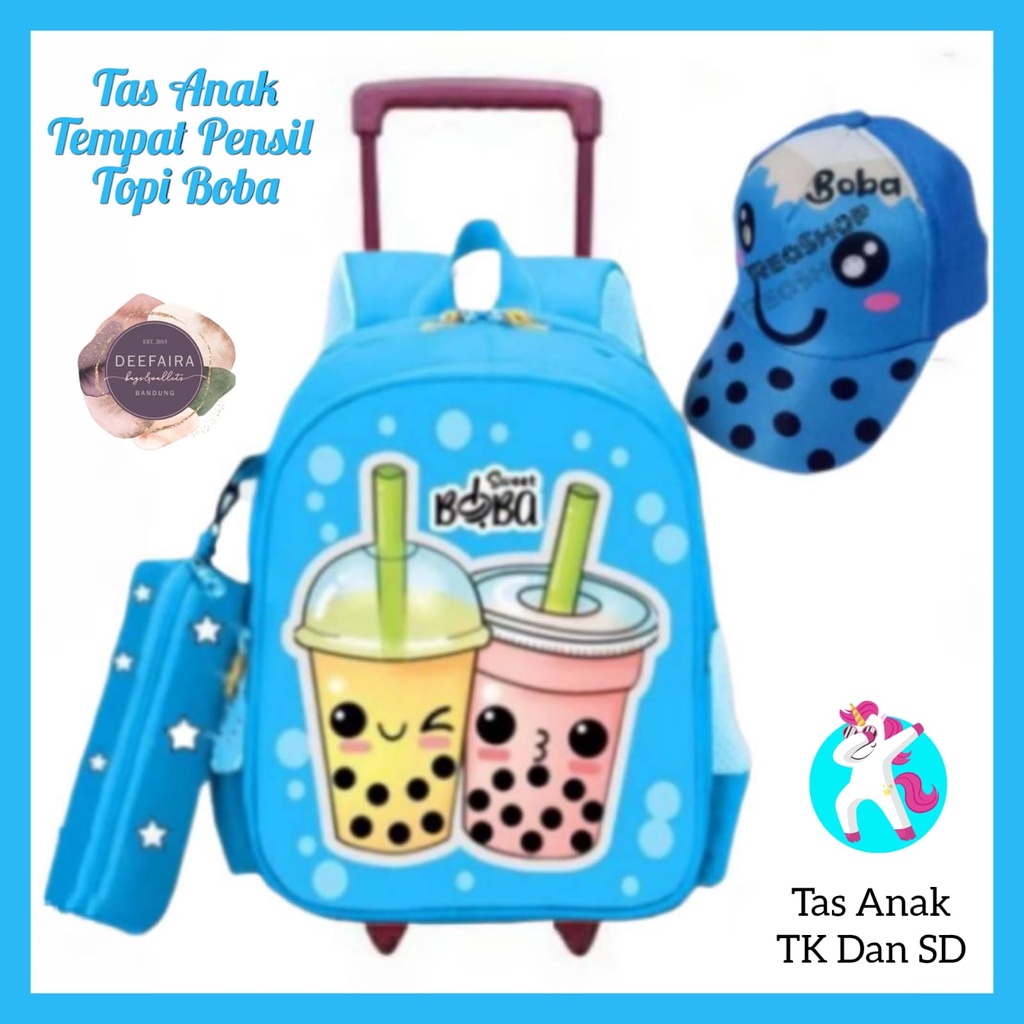 Tas Ransel Troli Anak Perempuan B0b4 2 Lucu Paket 3 In 1 Tas Sekolah Tk Sd