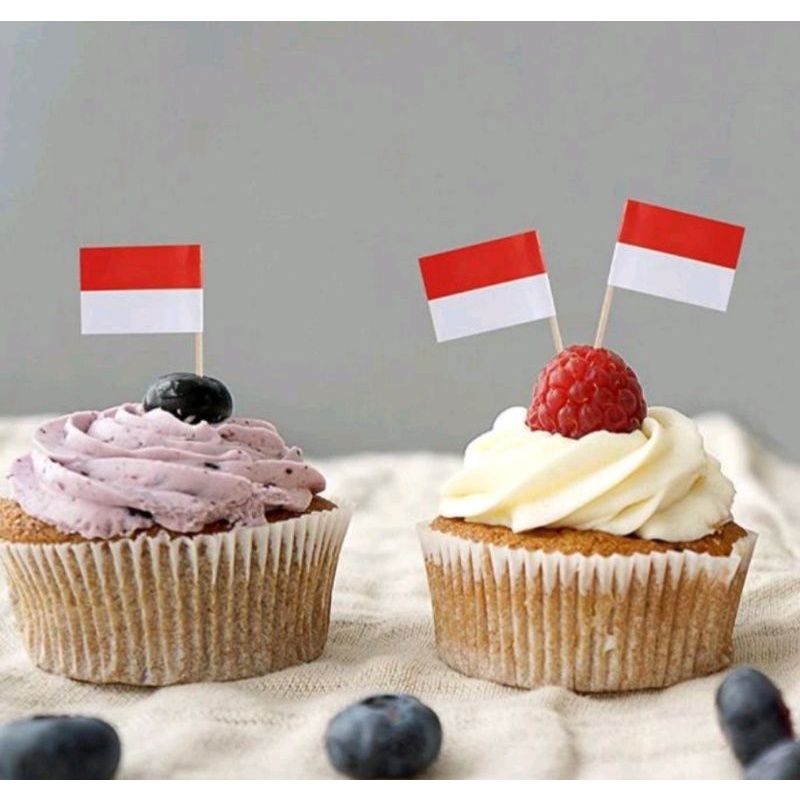 Jual Topper Bendera Merah Putih Topper Cupcake Merah Putih Hiasan Tumpeng Acc Hut Ri Kemerdekaan