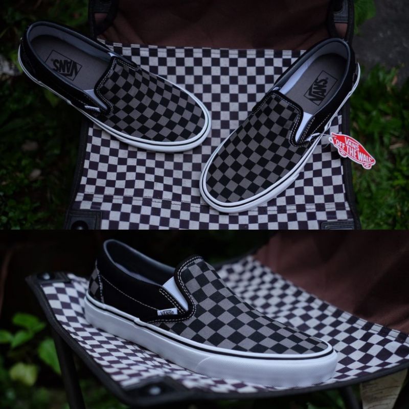 Vans Slip On Checkerboard Pewter Black Original