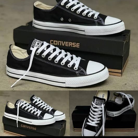 SEPATU SNEAKERS CASUAL PRIA WANITA CONVERSE_65 ALL STAR CLASSIC HITAM LOW TERMURAH