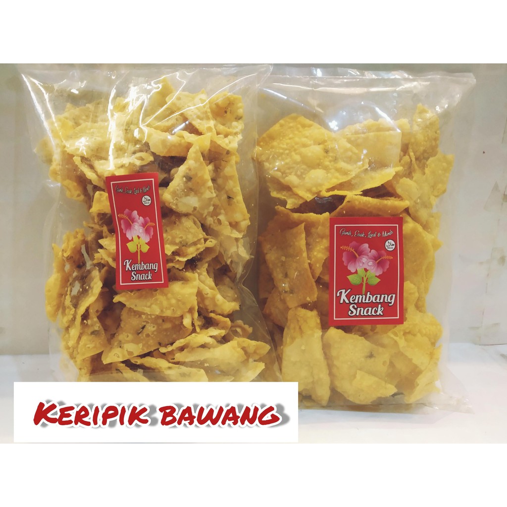 

KUE KERING-KERIPIK BAWANG BIASA RASA BAWANG KEMASAN 250GR-KEMBANG SNACK