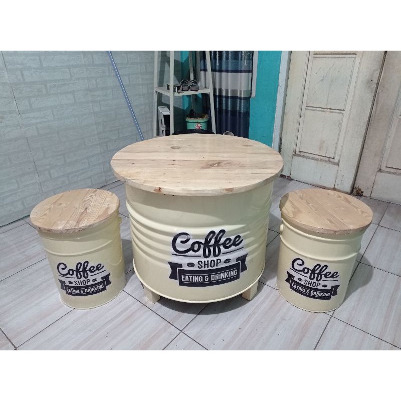 kursi cafe dari berbahan drum