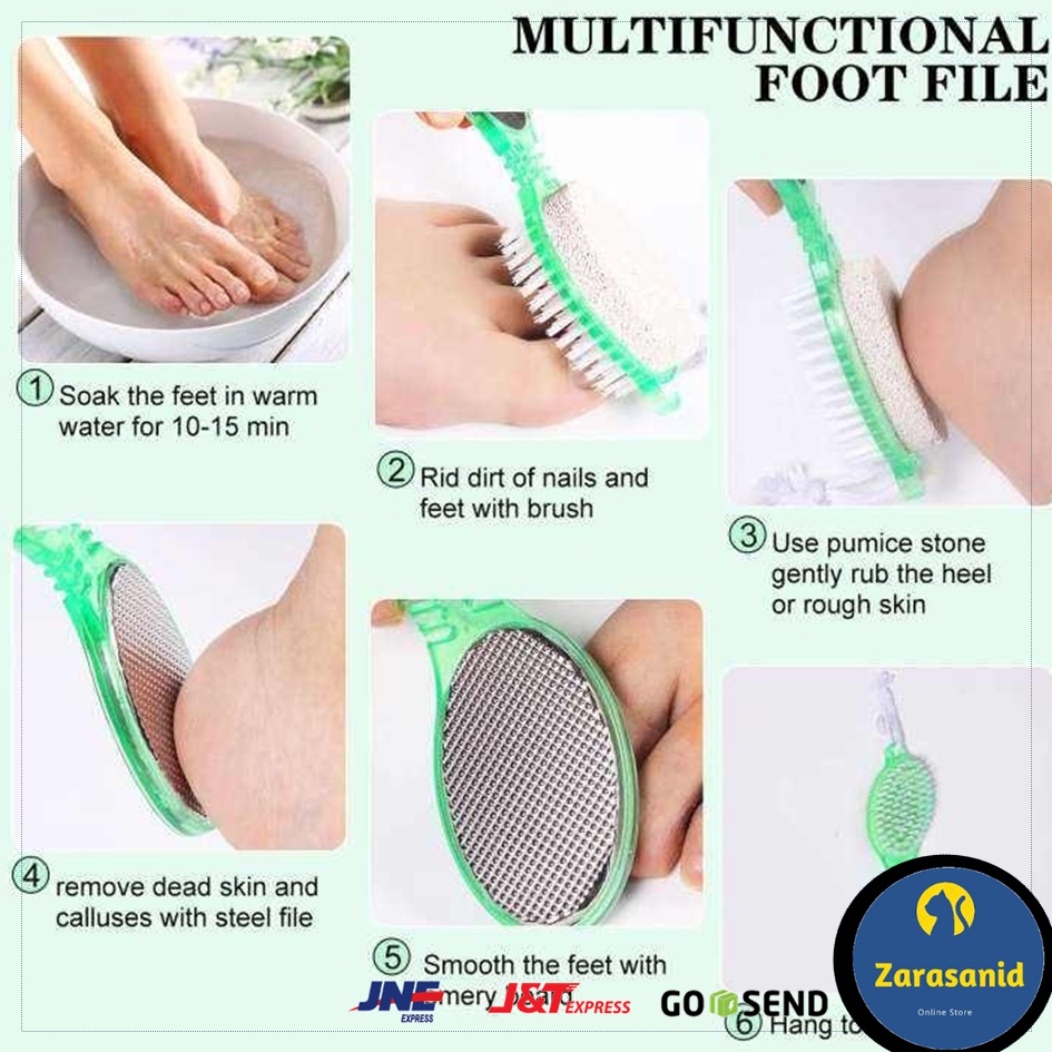 Pedicure Paddle Brush 4 Step Sikat Kaki Penghalus Tumit Kapalan 4in1 Praktis